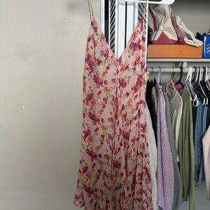 LPA Pink Floral Backless Dress
